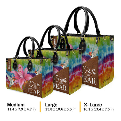 Faith Over Fear - Personalized Lily Leather Handbag GMJSLB200103
