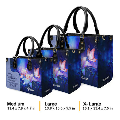 Jesus The Way The Truth The Life - Personalized Leather Handbag GMJSLB200100