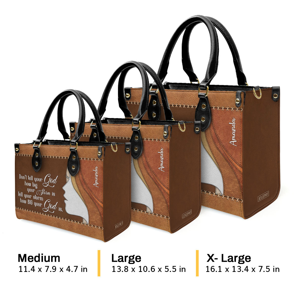 Faith Quote - Personalized Leather Handbag GMJSLB200101