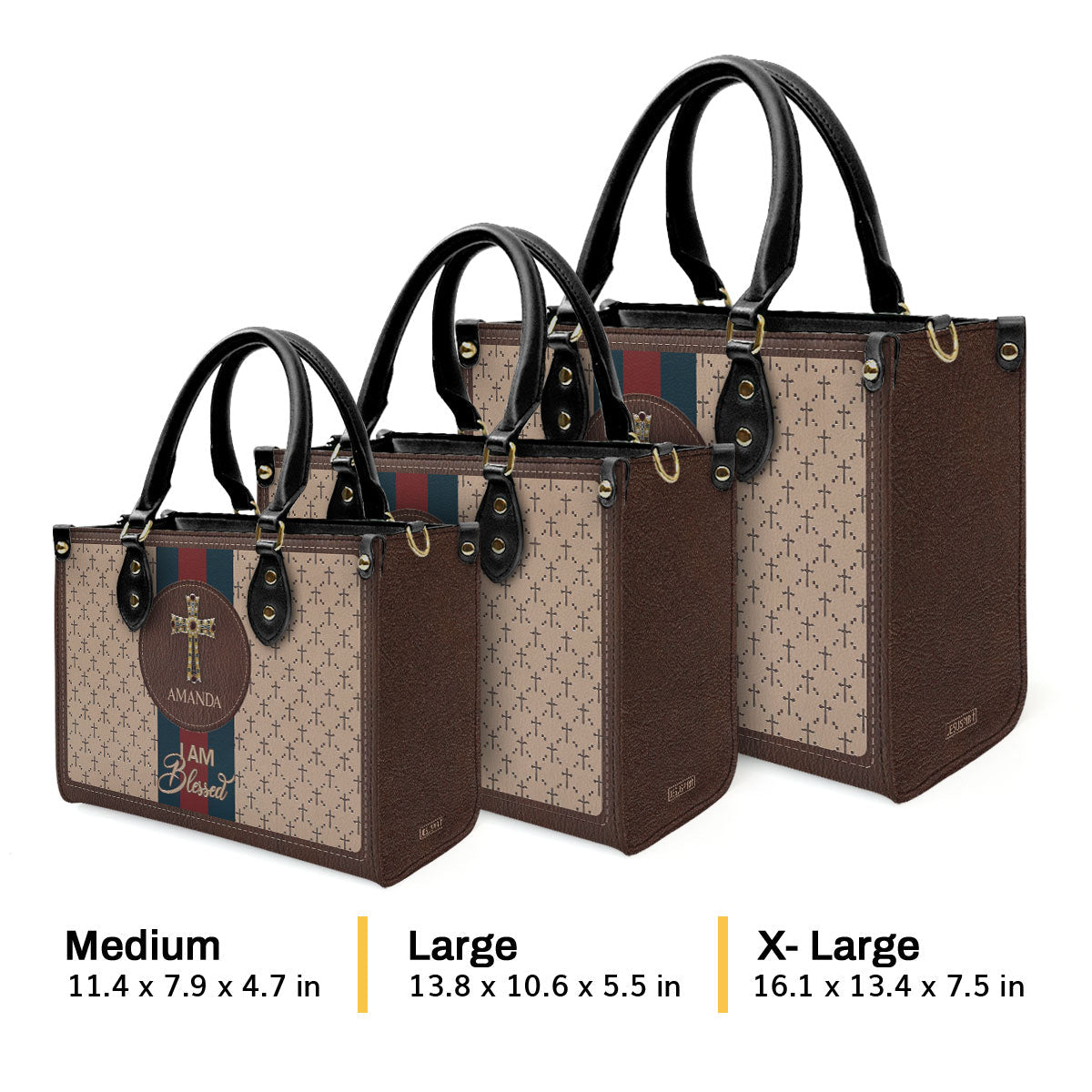 I Am Blessed - Personalized Leather Handbag GMJSLB200104