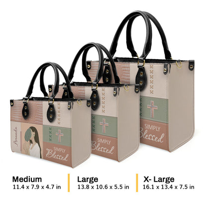 Simply Blessed - Personalized Christian Leather Handbag GMJSLB200103