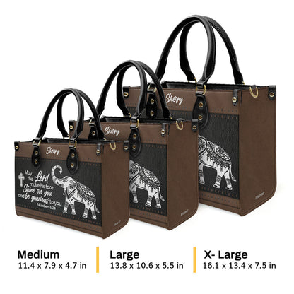 May The Lord Shine On You - Personalized Leather Handbag GMJSLB200099
