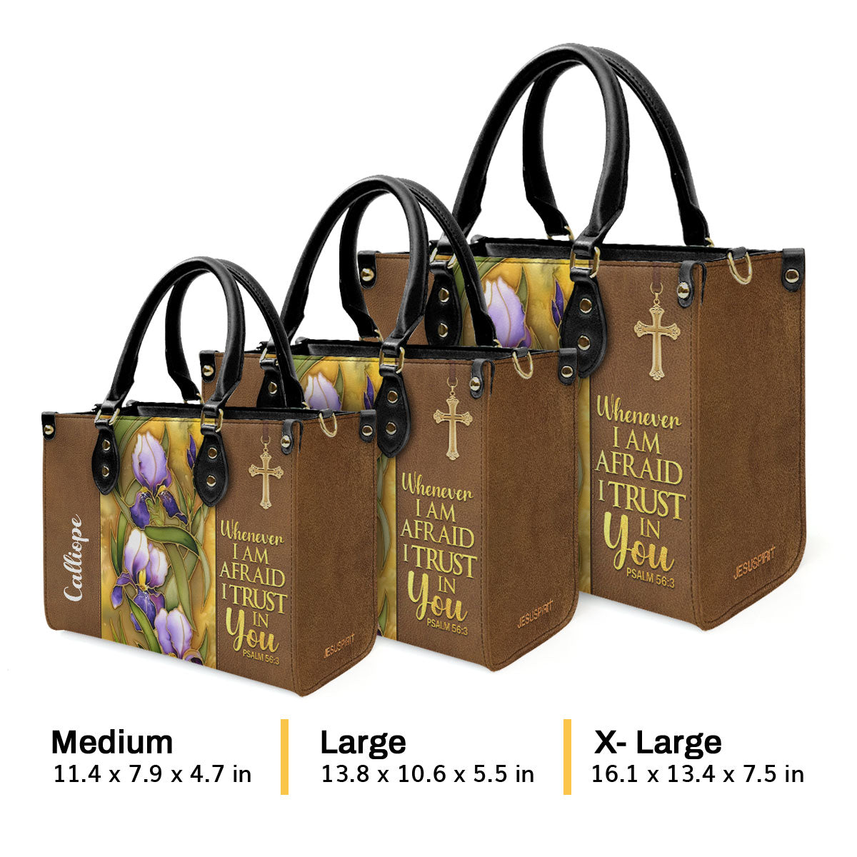 Faith-Based Quote - Personalized Leather Handbag GMJSLB200088