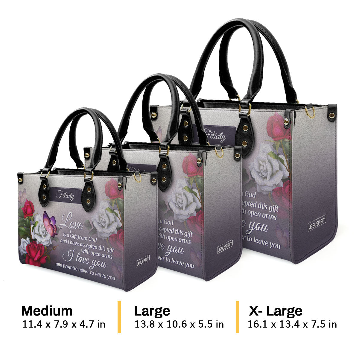 Love Is A Gift From God - Personalized Leather Handbag GMJSLB200060