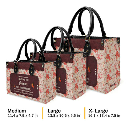 Jeremiah 29:11 Gift for Women - Personalized Leather Handbag GMJSLB200053