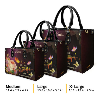 He Calls Me Beautiful - Personalized Leather Handbag GMJSLB200085