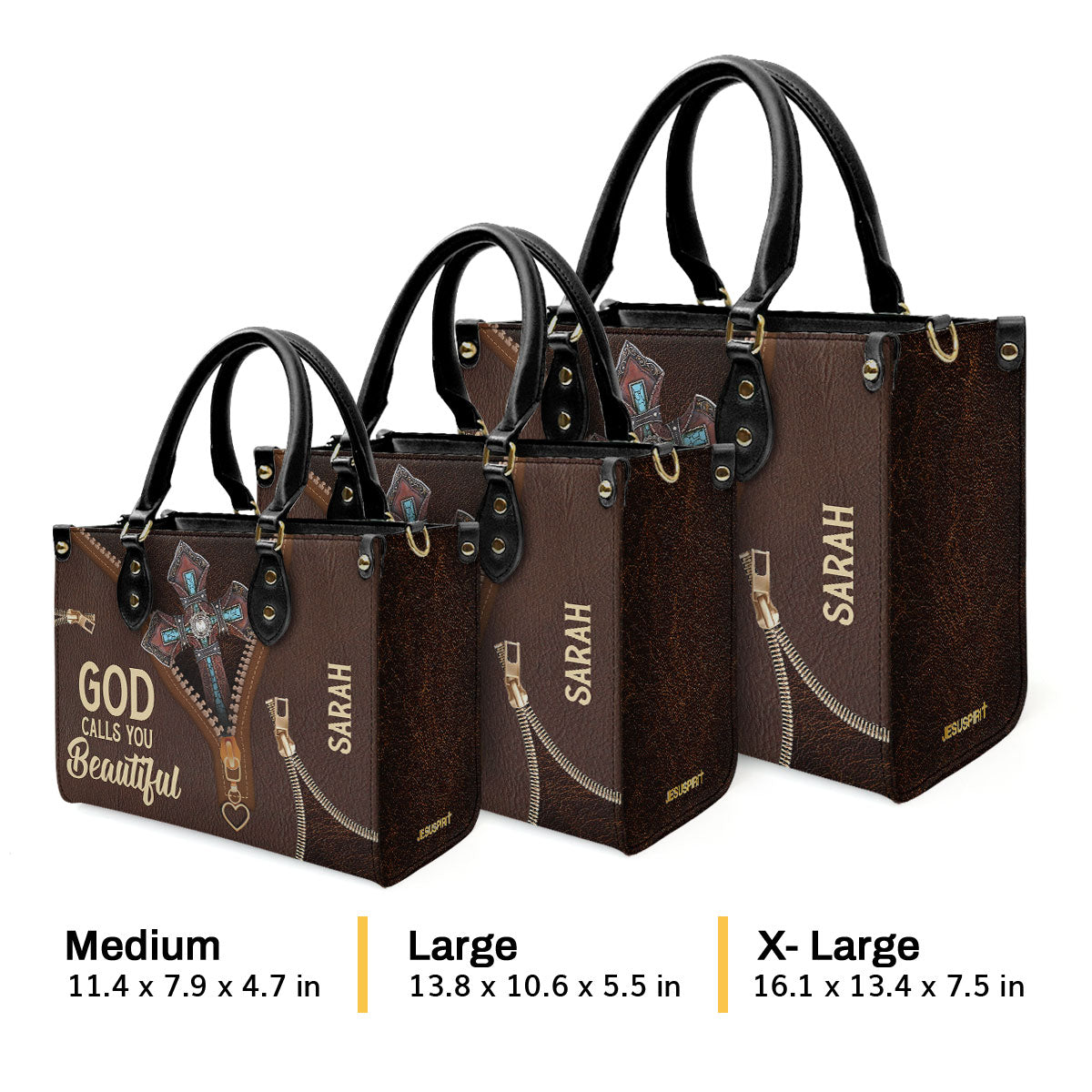 God Calls You Beautiful - Personalized Leather Handbag GMJSLB200100