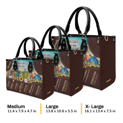 God Says You Are Lovely - Personalized Leather Handbag GMJSLB200098