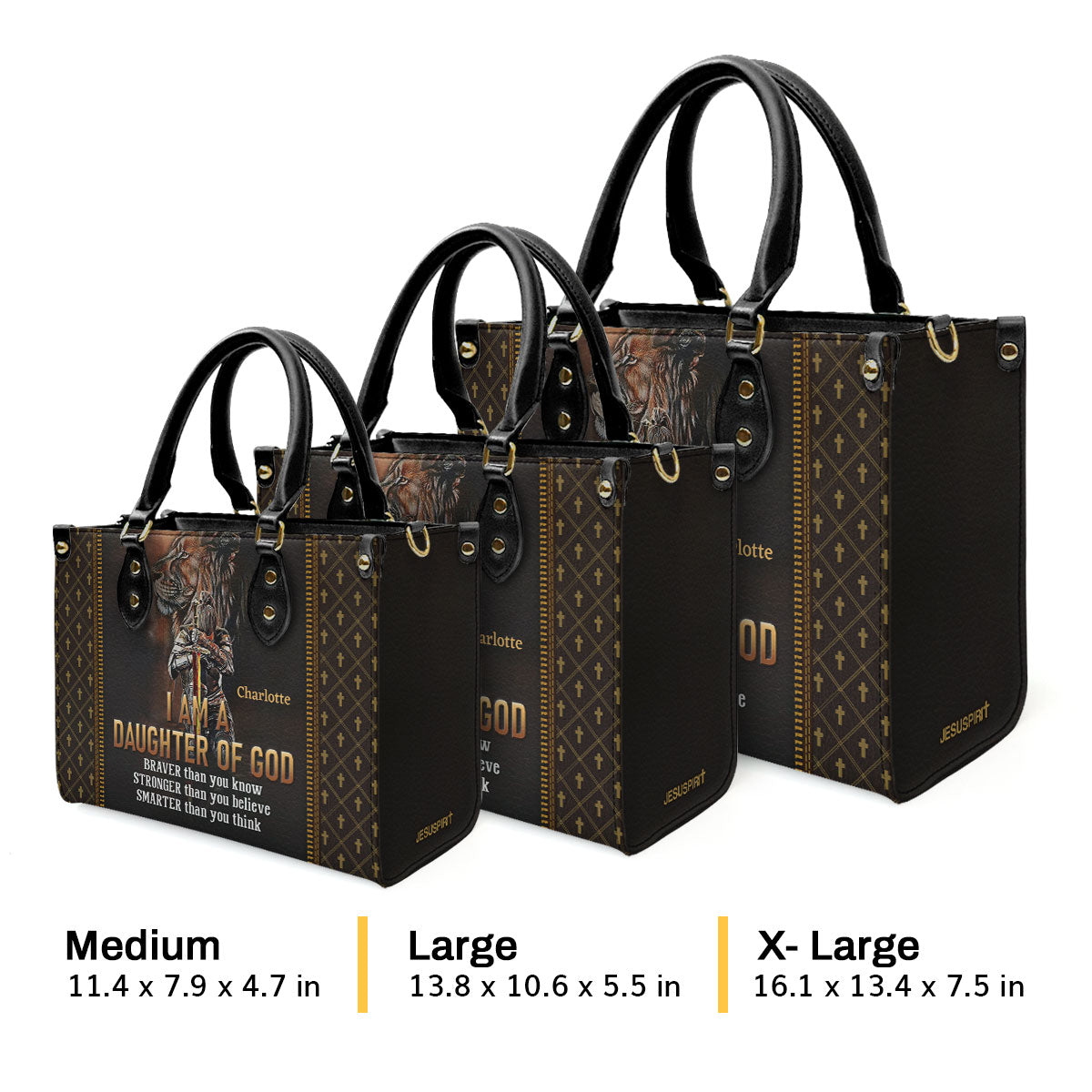 I Am A Daughter Of God - Personalized Leather Handbag GMJSLB200086