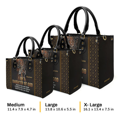 I Am A Daughter Of God - Personalized Leather Handbag GMJSLB200086