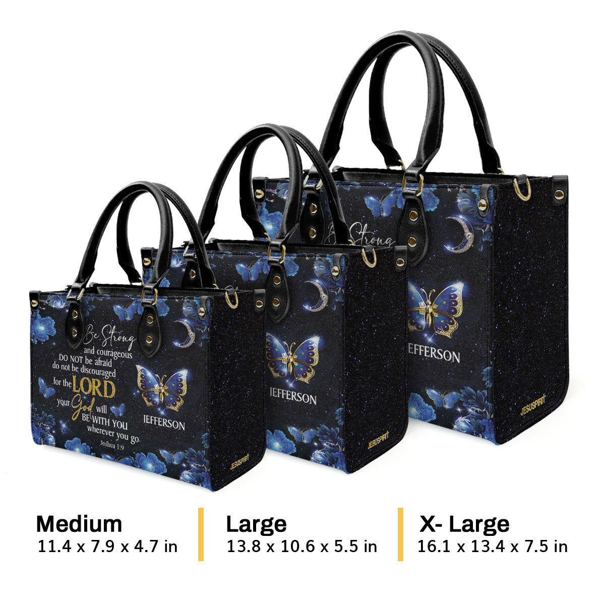 Be Strong And Courageous - Personalized Leather Handbag GMJSLB200086