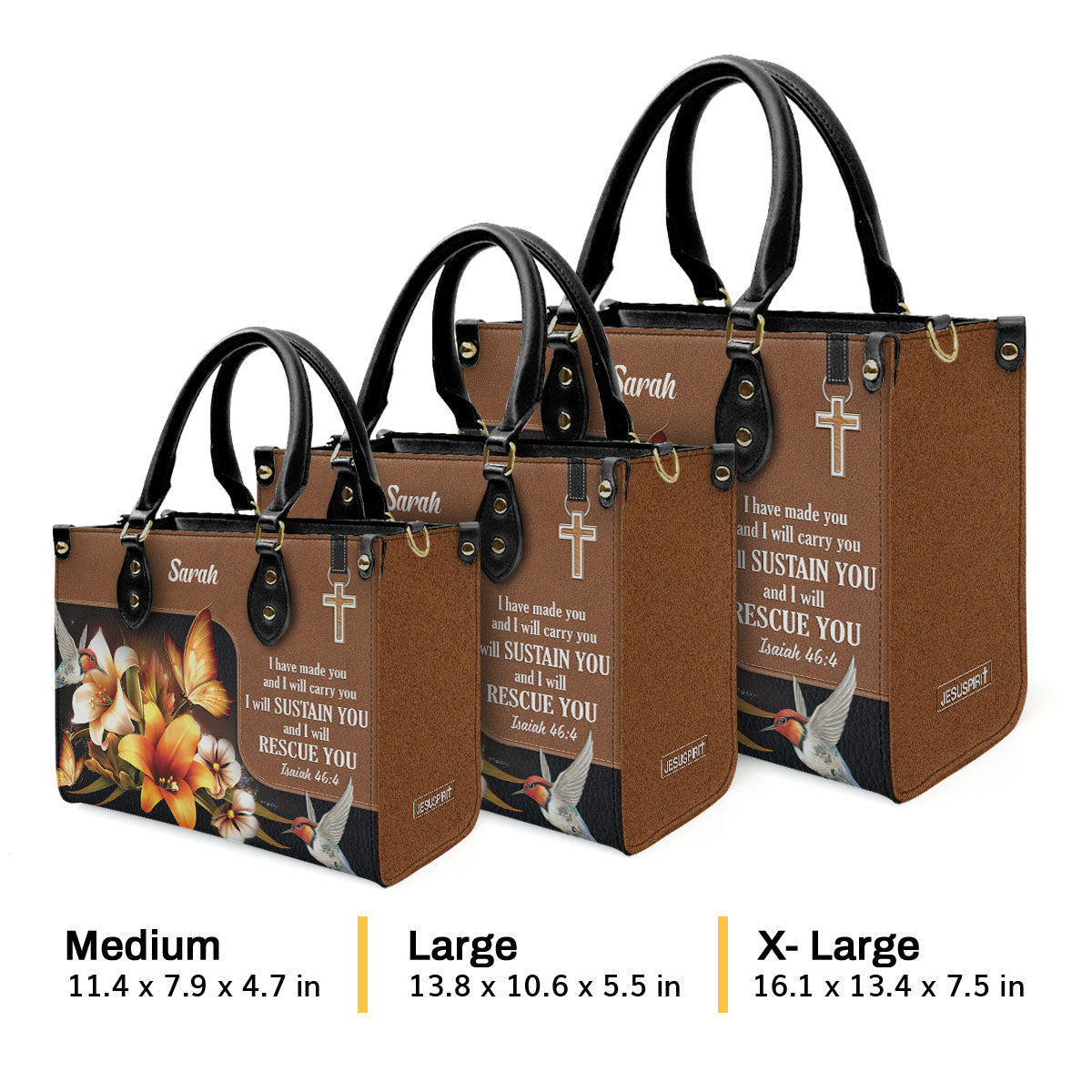 I Have Made You And I Will Carry You - Personalized Leather Handbag GMJSLB200090