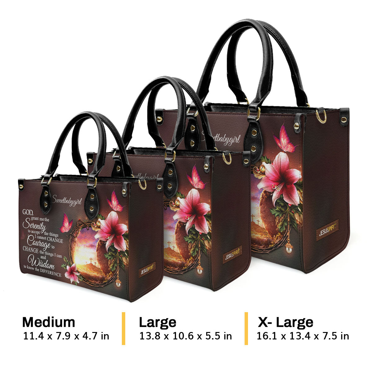 Serenity Prayer - Personalized Leather Handbag GMJSLB200093