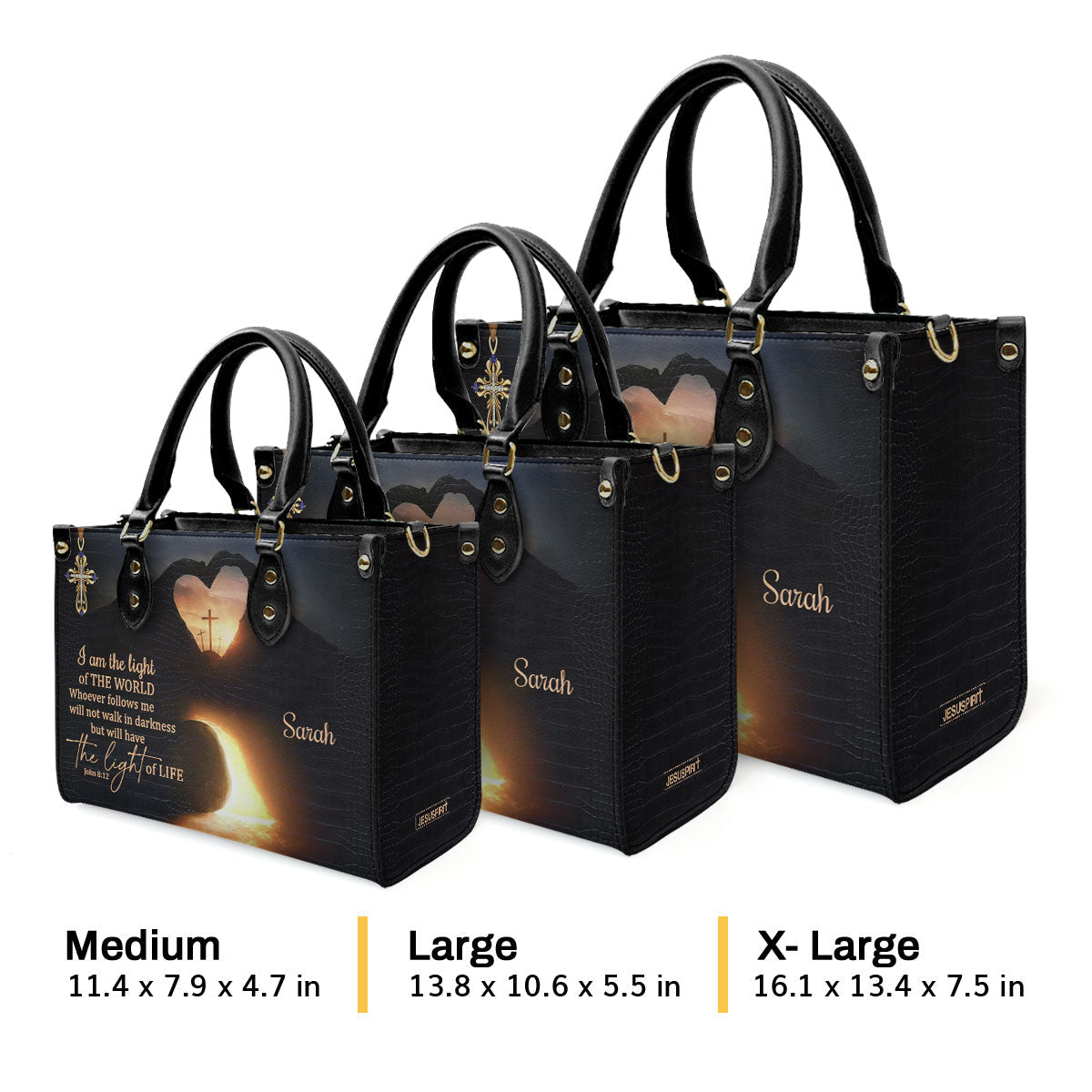 I Am The Light Of The World - Personalized Leather Handbag GMJSLB200113