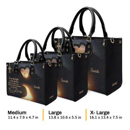 I Am The Light Of The World - Personalized Leather Handbag GMJSLB200113