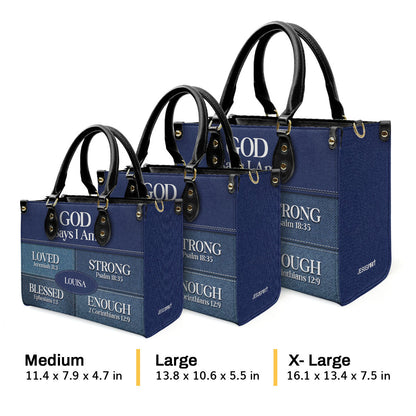 God Says You Are - Personalized Leather Handbag GMJSLB200037