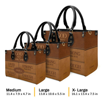 God Says I Am - Personalized Leather Handbag - Christian Faithful Accessories GMJSLB200038