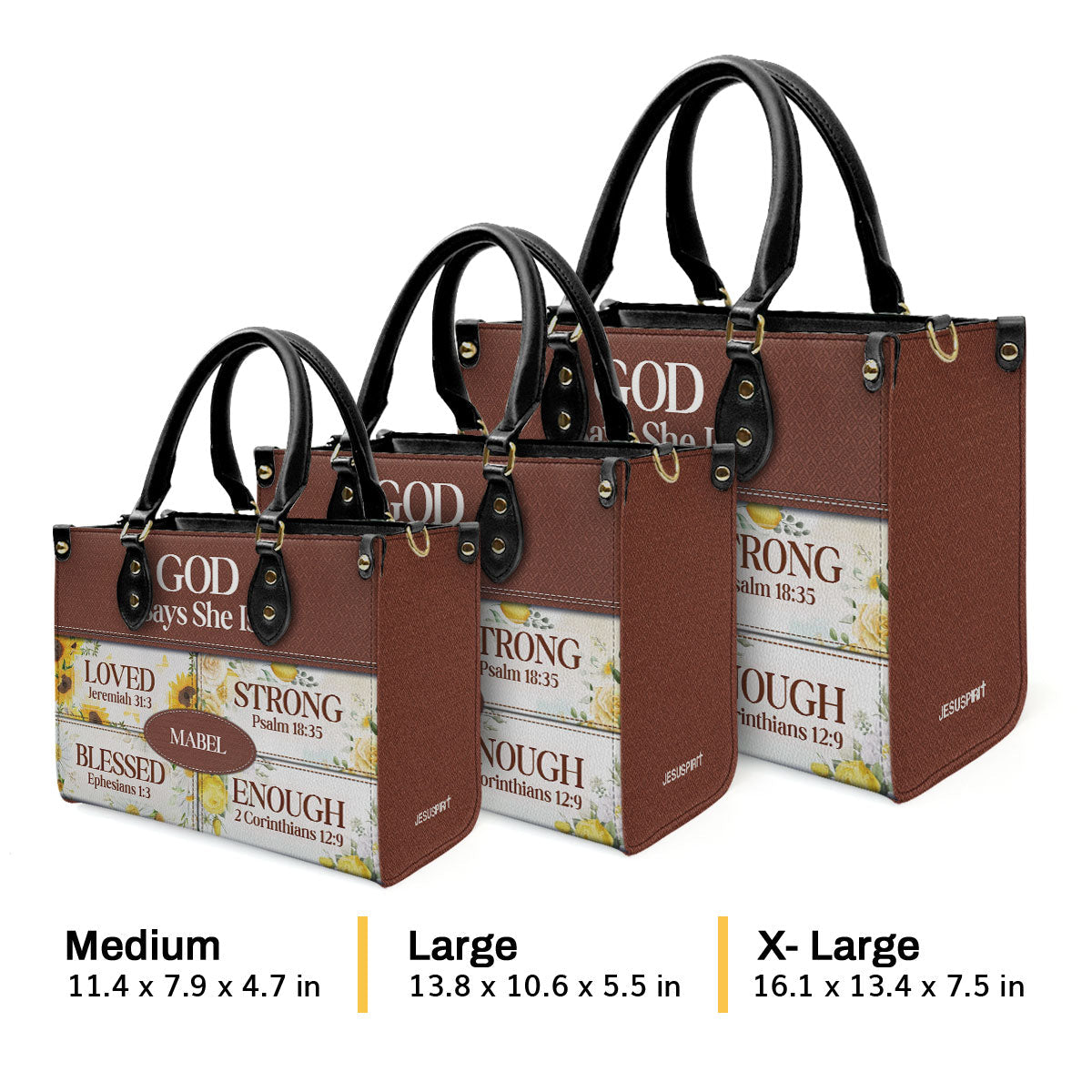 God Says She Is - Personalized Leather Handbag - Gift For Her GMJSLB200039