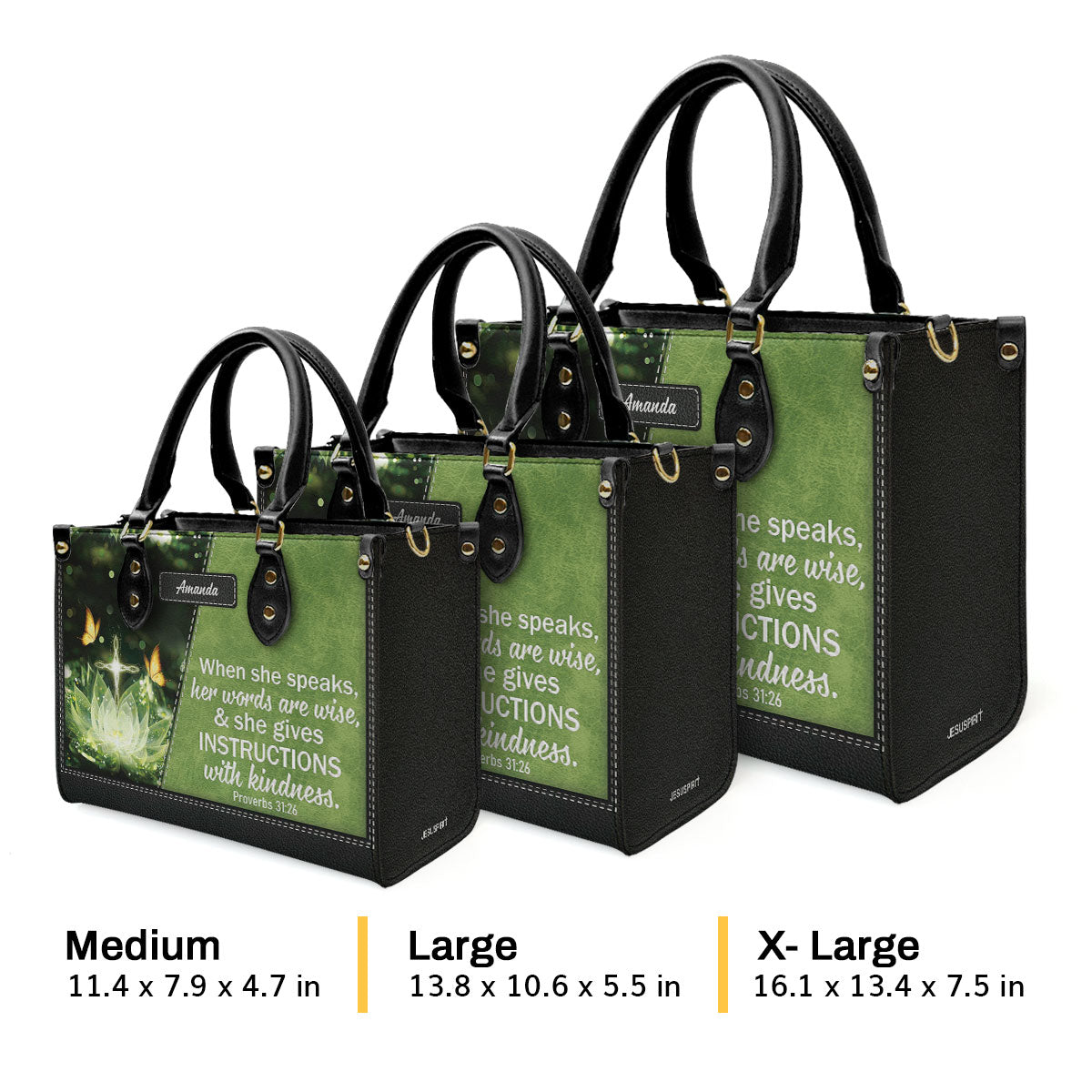 When She Speaks, Her Words Are - Personalized Leather Handbag GMJSLB200083