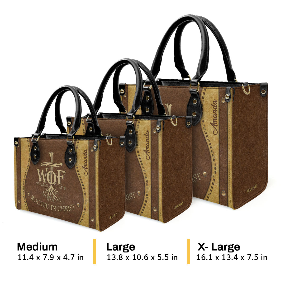 Woman of Faith - Personalized Leather Handbag GMJSLB200081