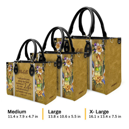 I Will Advise You And Watch Over You - Personalized Leather Handbag GMJSLB200089