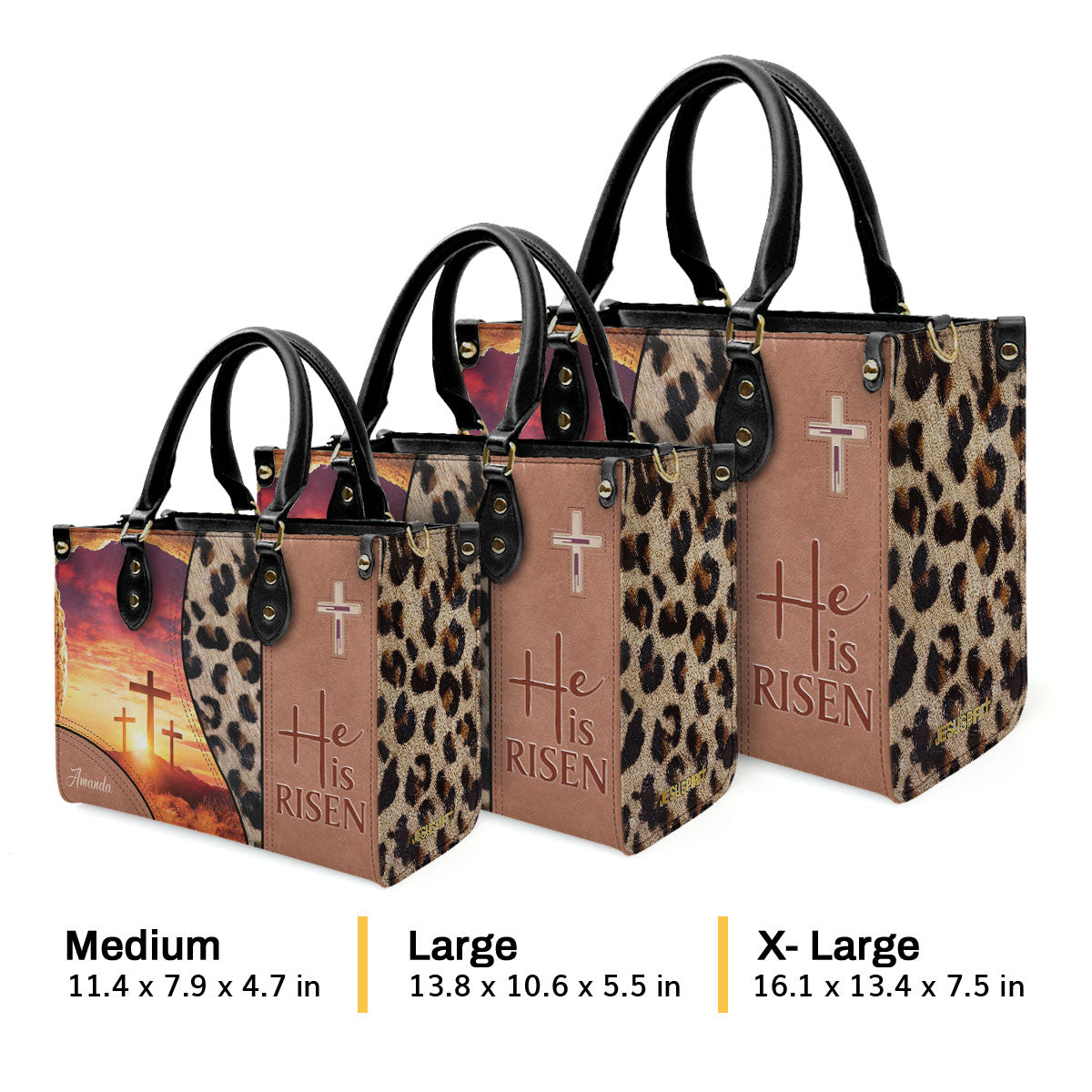 He Is Risen - Personalized Leather Handbag - Gift for Women GMJSLB200094