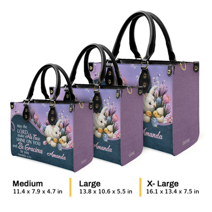 May The Lord Shine On You - Personalized Leather Handbag GMJSLB200091