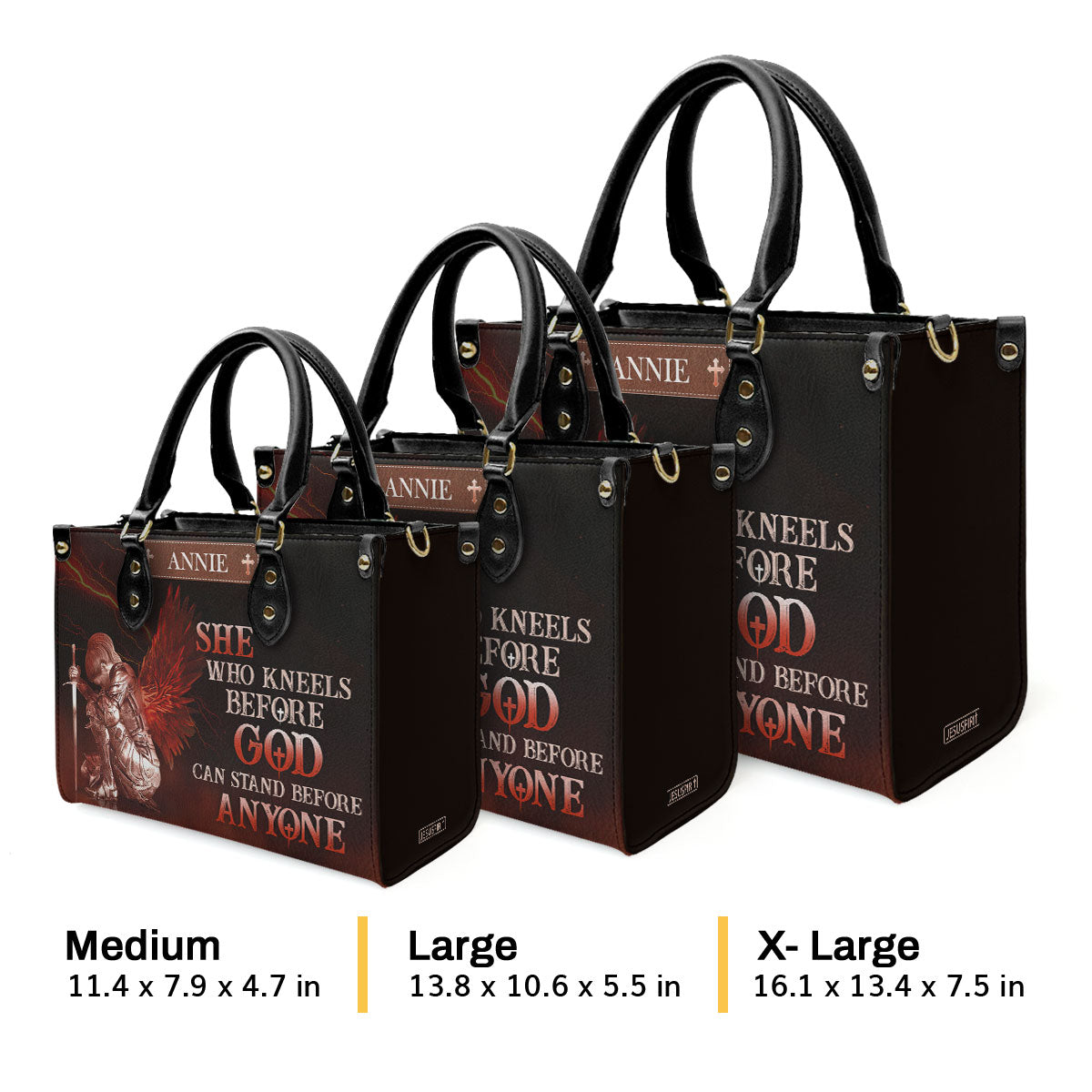 Faith Quote - Personalized Leather Handbag GMJSLB200082