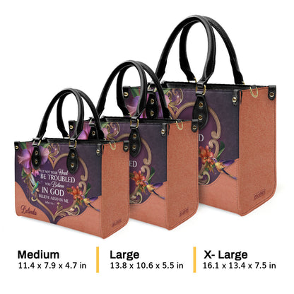 Let Not Your Heart Be Troubled - Personalized Leather Handbag GMJSLB200087