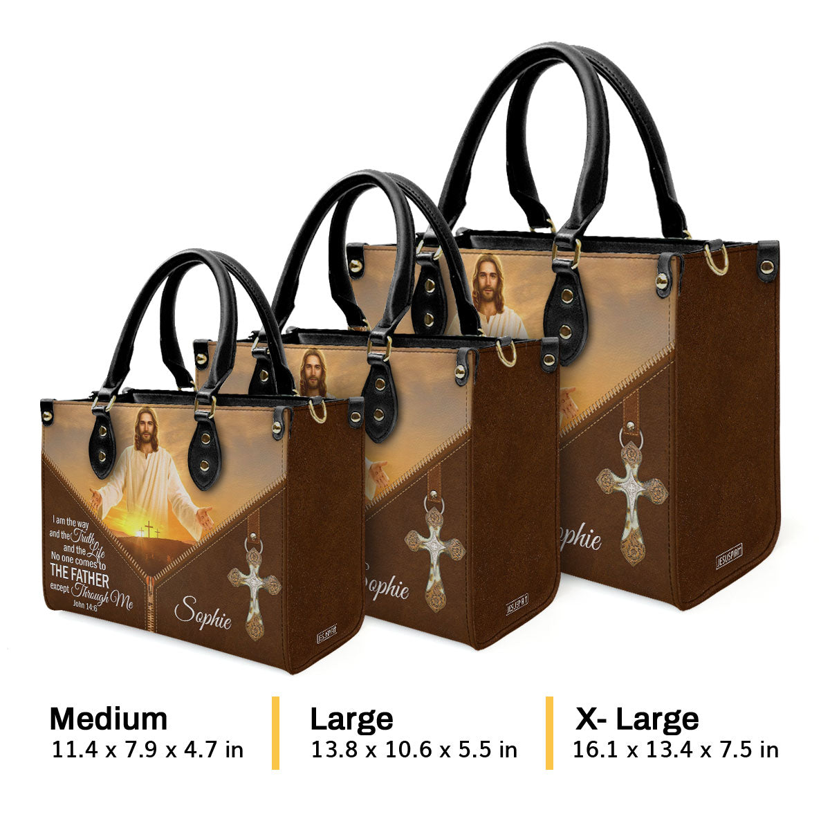 I Am The Way And The Truth And The Life - Personalized Leather Handbag GMJSLB200111