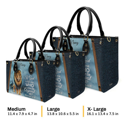 If God Is For Me - Personalized Leather Handbag GMJSLB200120