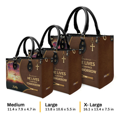 Because He Lives - Personalized Leather Handbag for Women GMJSLB200091