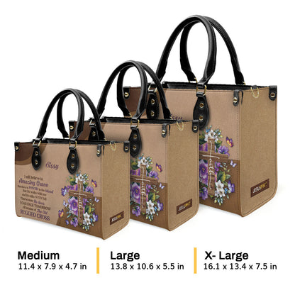 Faith-Inspired - Personalized Floral Leather Handbag GMJSLB200089