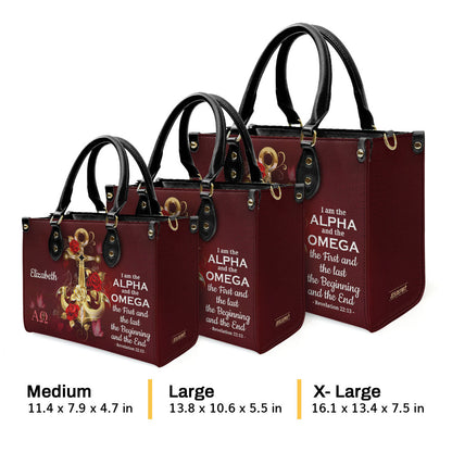 I Am The Alpha And The Omega - Personalized Leather Handbag GMJSLB200118