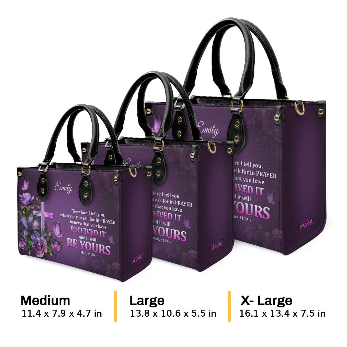 Believe That You Have Received It - Personalized Leather Handbag GMJSLB200109