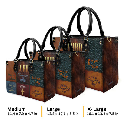It's A Beautiful Day - Personalized Leather Handbag GMJSLB200024