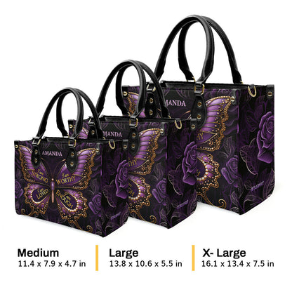 I Am Love - Personalized Leather Handbag - Christian Butterfly Design GMJSLB200010