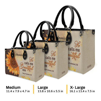 He Calls Me Beautiful One - Personalized Leather Handbag GMJSLB200081