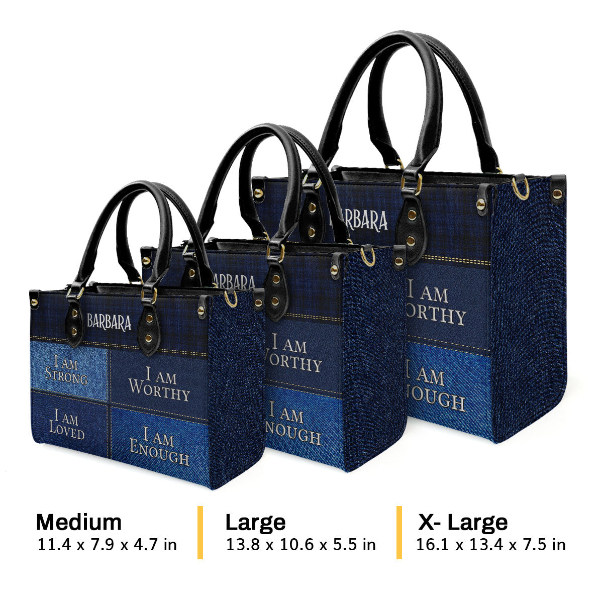 I Am Worthy - Personalized Leather Handbag GMJSLB200043