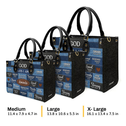 God Says You Are - Personalized Leather Handbag - Gift for Her GMJSLB200036