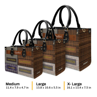 I Am Worthy - Personalized Leather Handbag GMJSLB200015