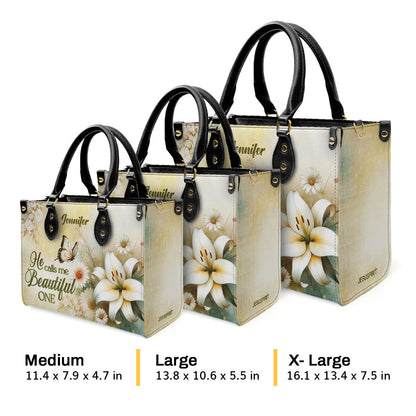 He Calls Me Beautiful One - Personalized Leather Handbag - Gift for Women GMJSLB200026