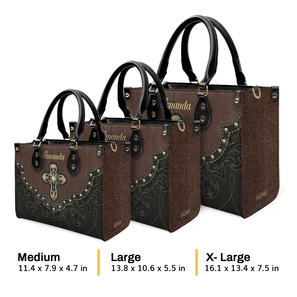Faith-Inspired Leather Handbag - Personalized Cross Bag GMJSLB200080