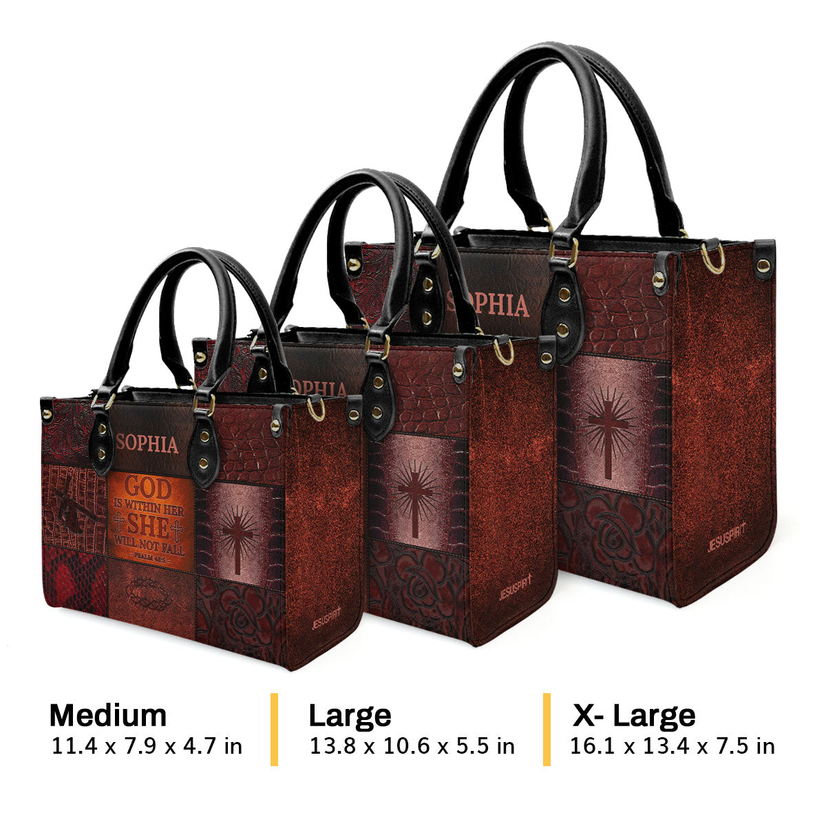 Faith Quote - Personalized Leather Handbag GMJSLB200036