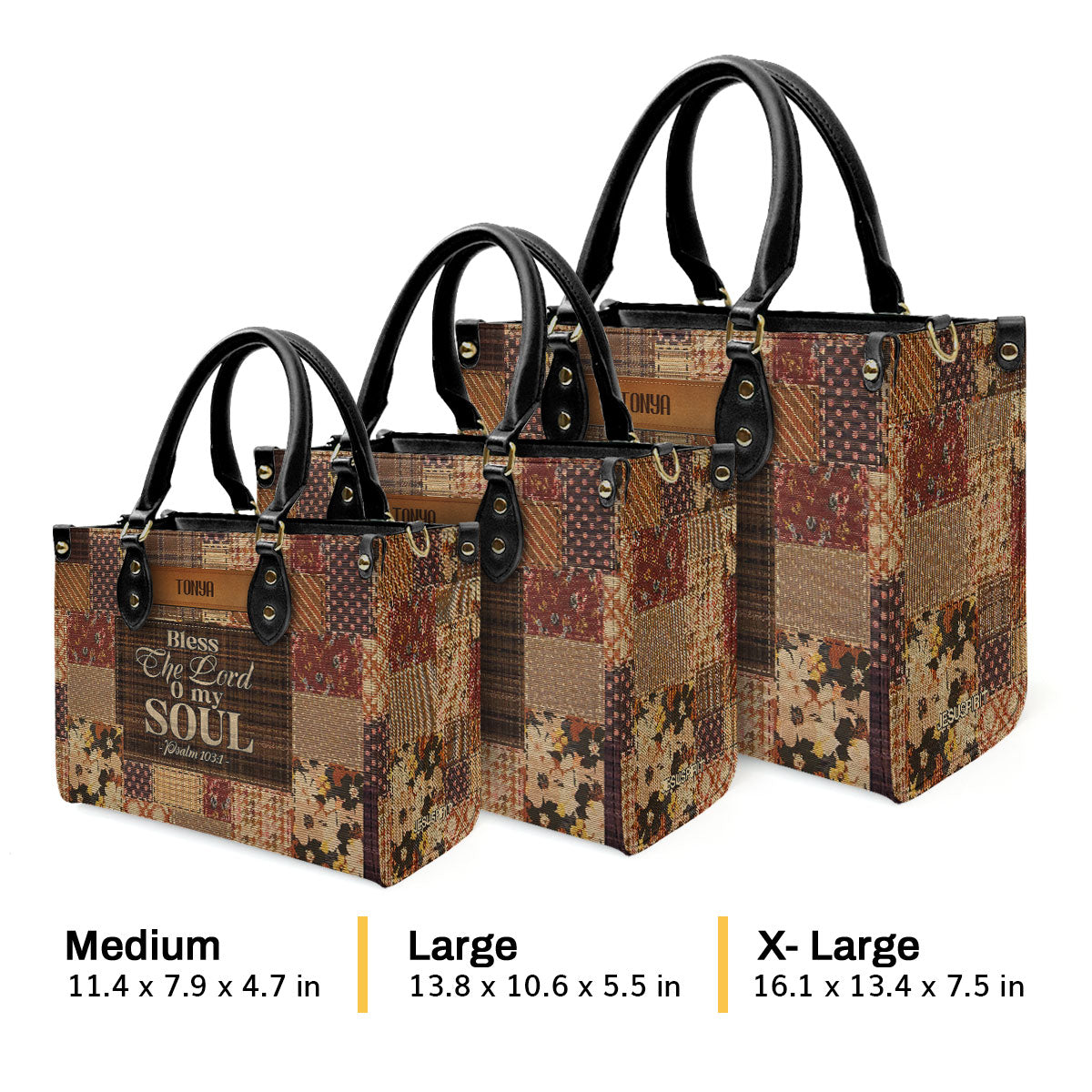Bless The Lord My Soul - Personalized Leather Handbag GMJSLB200028