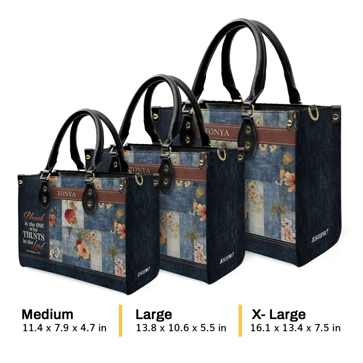 Blessed Is The One Who Trusts - Personalized Leather Handbag GMJSLB200029