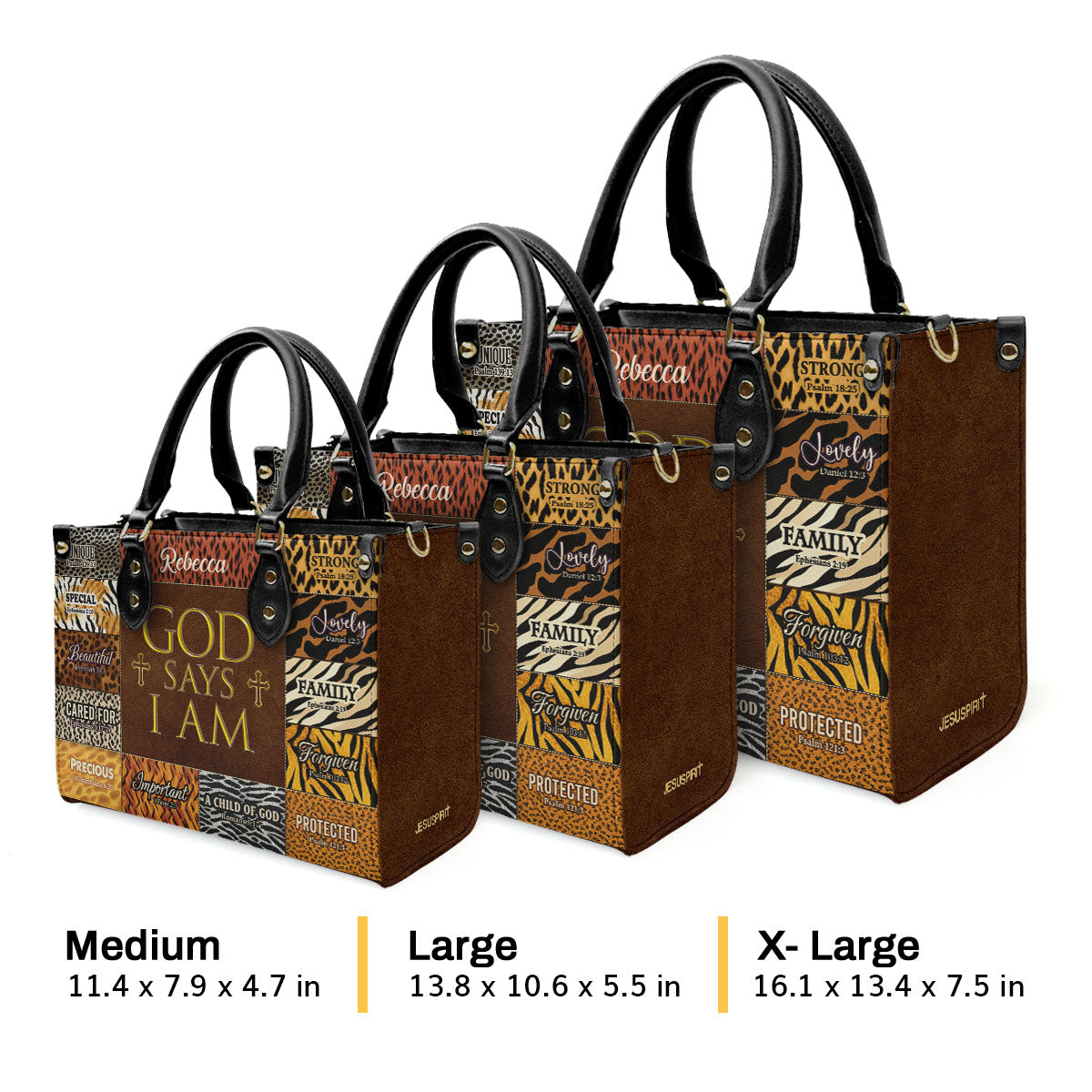 God Says I Am Unique - Personalized Leather Handbag GMJSLB200011