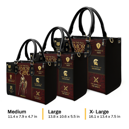 Full Armor Of God - Personalized Leather Handbag GMJSLB200085