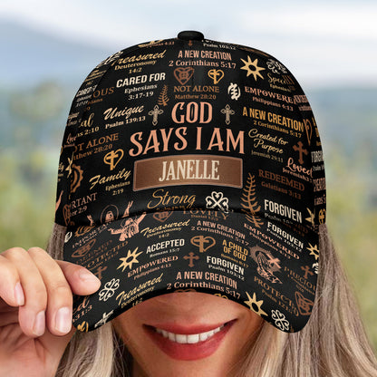 God Says I Am - Personalized Classic Cap - Christian Faith Gift for Women