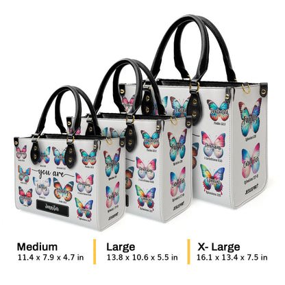 Inspirational Butterfly Design - Personalized Leather Handbag GMJSLB200024